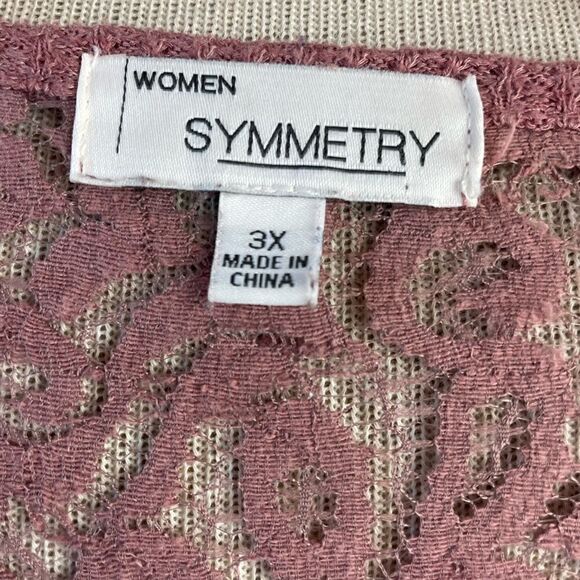 EUC Symmetry Womens Maude Lace Long Sleeve Too Size 3X - Picture 6 of 7